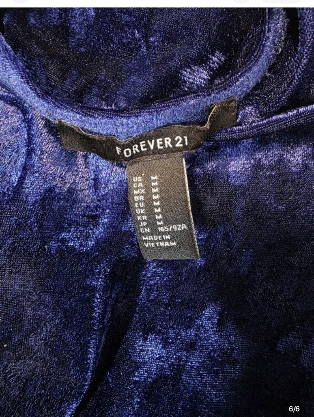 Forever 21 Medium Navy Blue Crushed Velvet Slip Dress Spaghetti Straps Mini Y2k - Picture 4 of 4